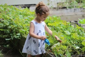 Little girl in a garden