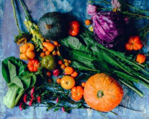 Pile of fruits and vegetables